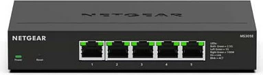 Switch NETGEAR MS305E, 5 porta 2.5G Multi-Gigabit, metal, fanless, montim në mur, i zi