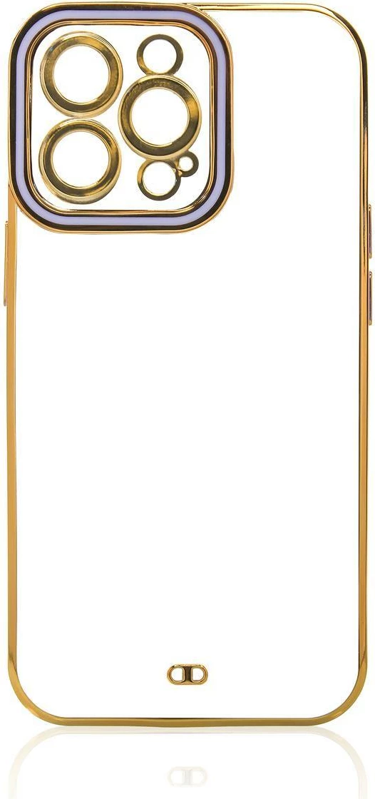 Mbështjellës Hurtel Fashion Case për iPhone 12 Pro, TPU, kornizë ari, vjollcë