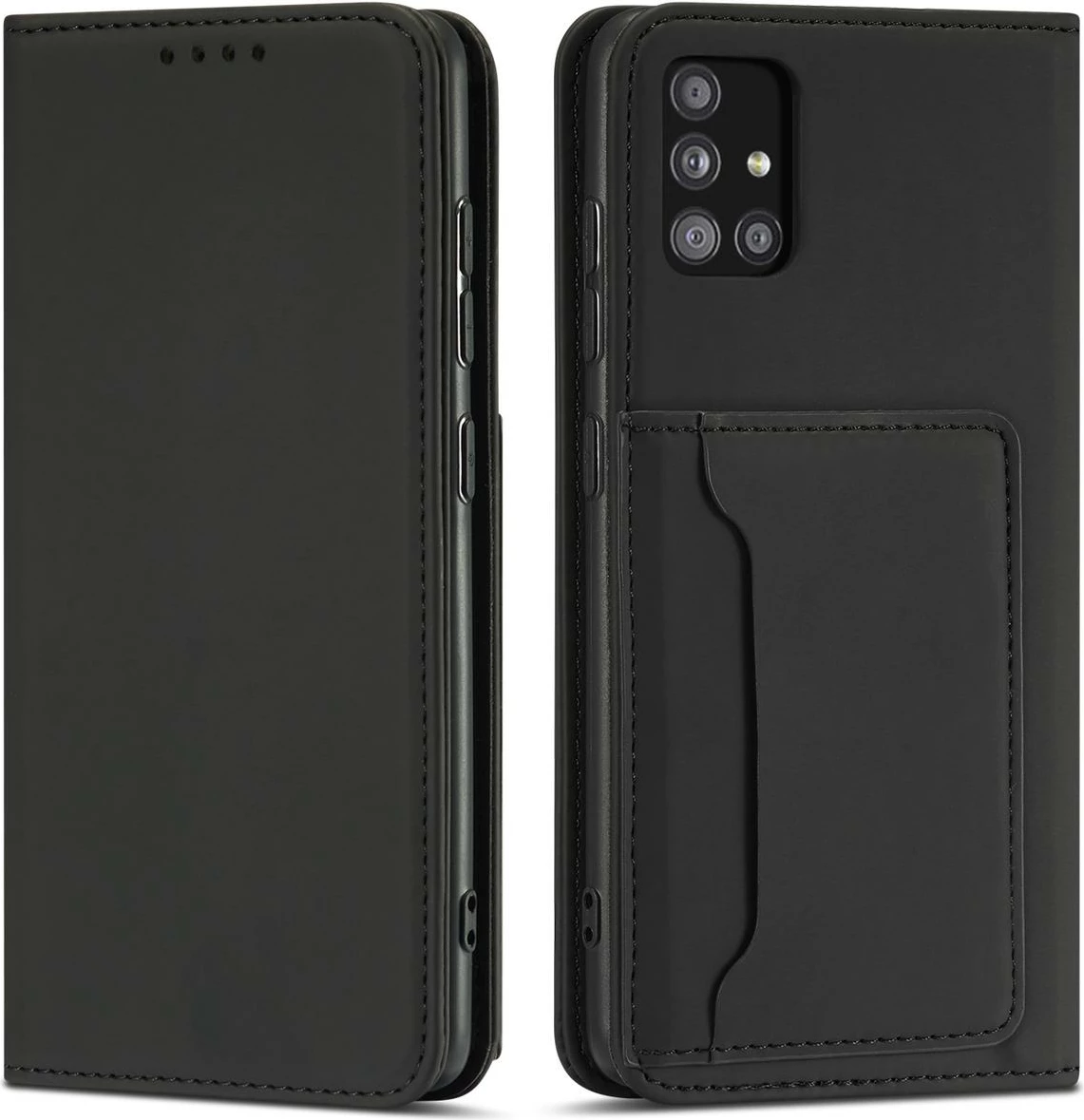 Mbështjellës Hurtel Magnet Card Case për Xiaomi Redmi Note 11 Pro, me kapak, portofol dhe qëndrim, i zi