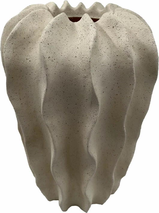 Vazo THORNY, polirezine, bezhë, 19x19x27.5cm