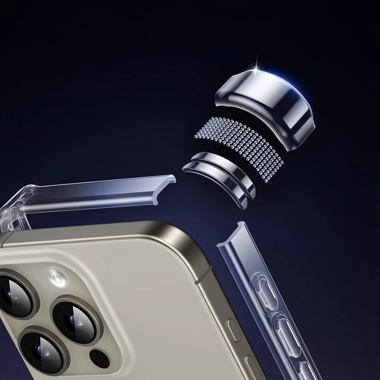 Mbështjellës Ugreen Bright Cushion CA101 për iPhone 16 Pro, transparent