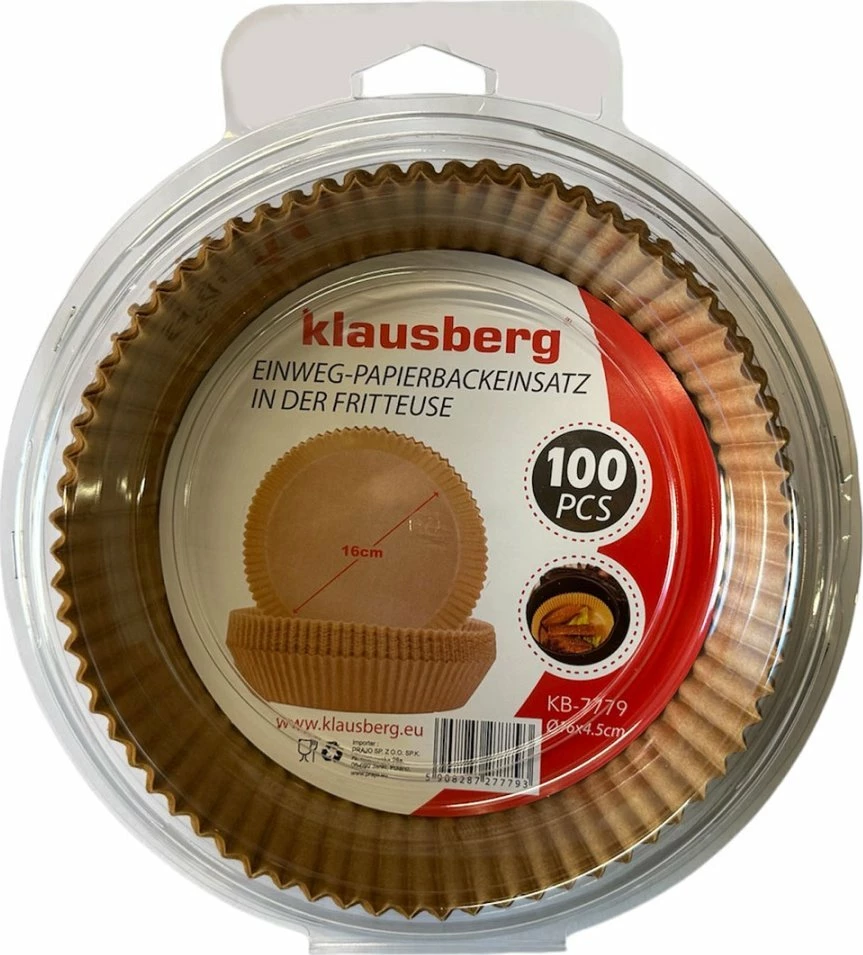 Insert letre për air fryer Klausberg KB-7779 16 cm, bezhë, paketim 100 copë