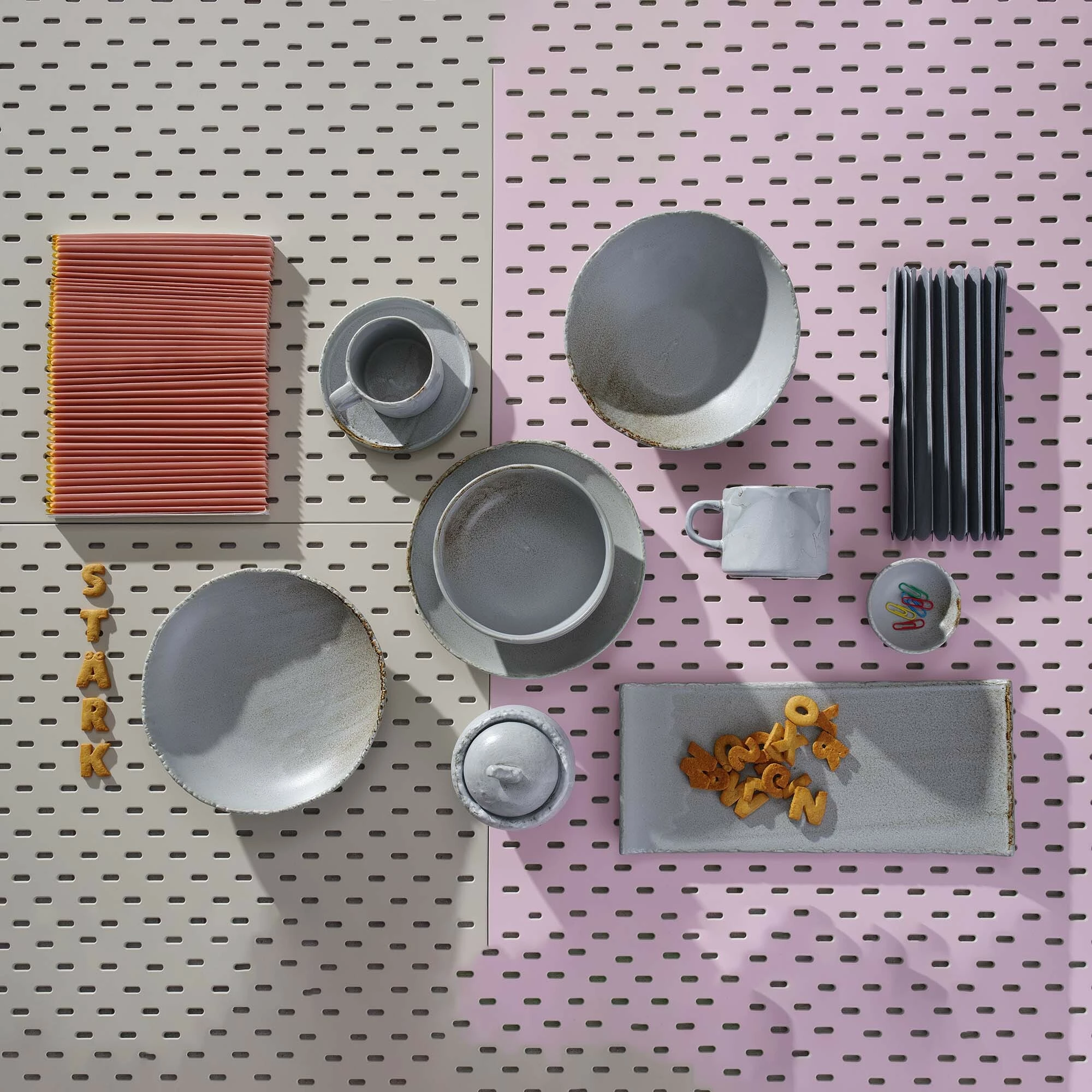 Tas buffet Fine Dine Stark Ø250 mm, 1000 ml, porcelan i vitrikuar, set 3 copë, gri