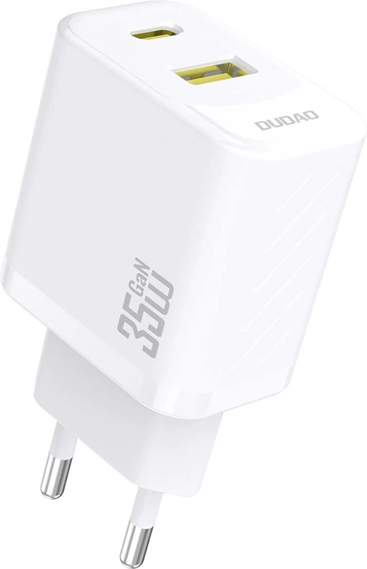 Karikues muri, Dudao, A27 Max, 35W GaN, 2 porta USB-C + USB-A, PD, prizë EU, pa kabllo, e bardhë