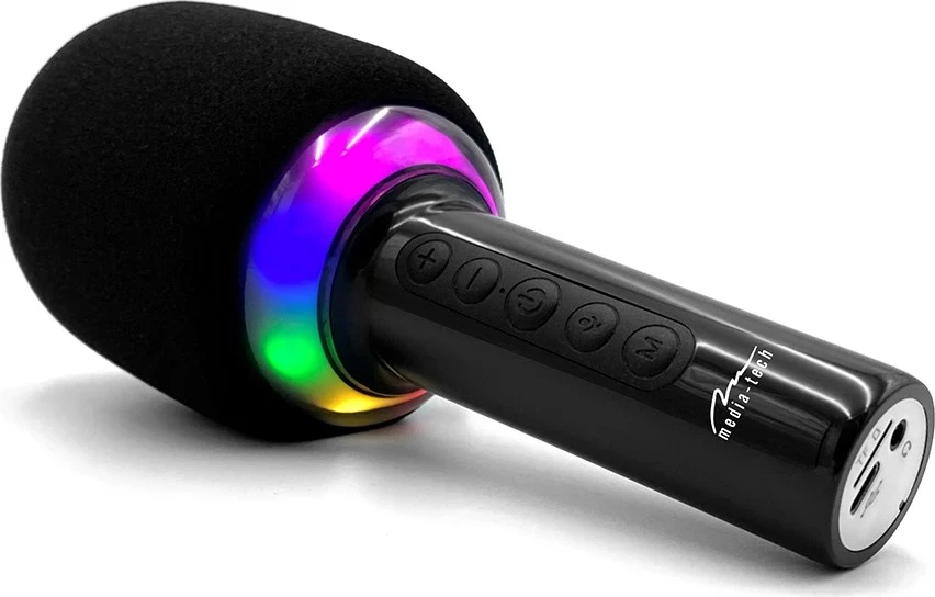 Mikrofon karaoke Media Tech MT399 me Bluetooth, i zi