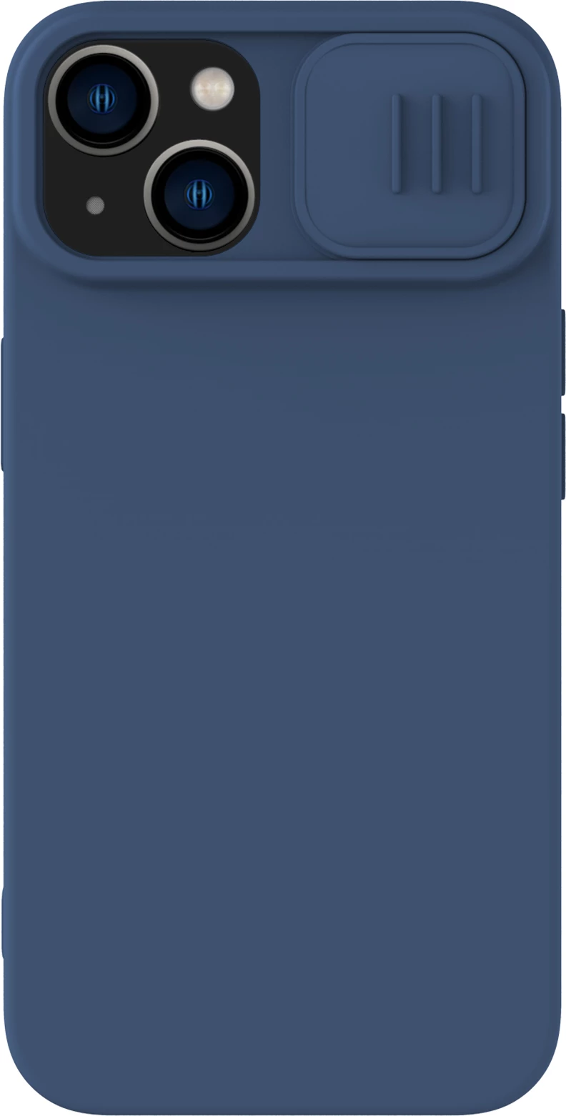 Mbështjellës Nillkin CamShield Silky Silicone për iPhone 15 Plus, Kaltër e errët