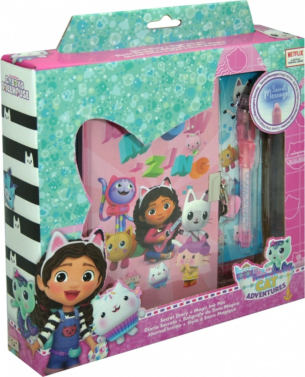 Set ditari Kids Euroswan Gabby's Dollhouse me stilolaps magjik dhe ngjitëse, Rozë