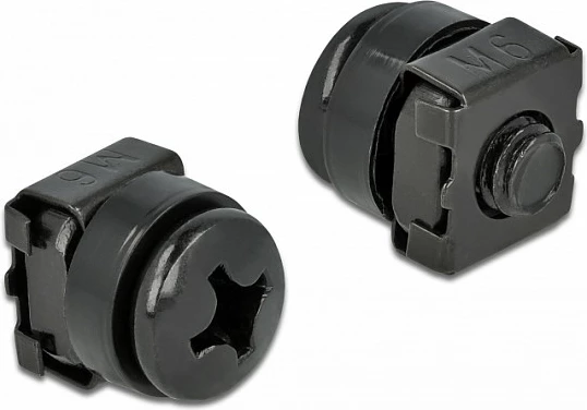 Set montimi DeLOCK M6 12mm, 20 copë, për kabinet rrjeti 10"/19", i zi