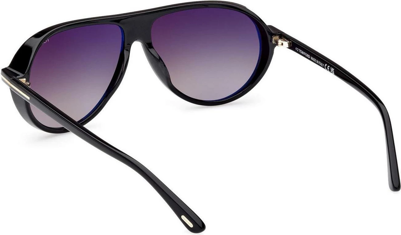 Syze dielli për meshkuj Tom Ford Marcus FT1023 01B, të zeza [Ngjyra: 60]