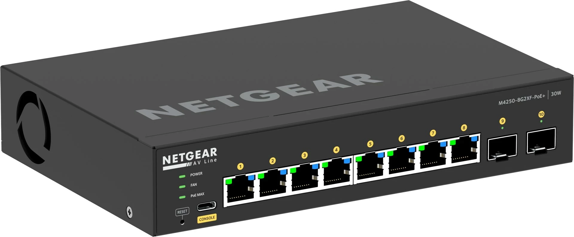 Switch NETGEAR GSM4210PX-100EUS, 8x1G PoE+ 220W, 2xSFP+, i menaxhuar, i zi