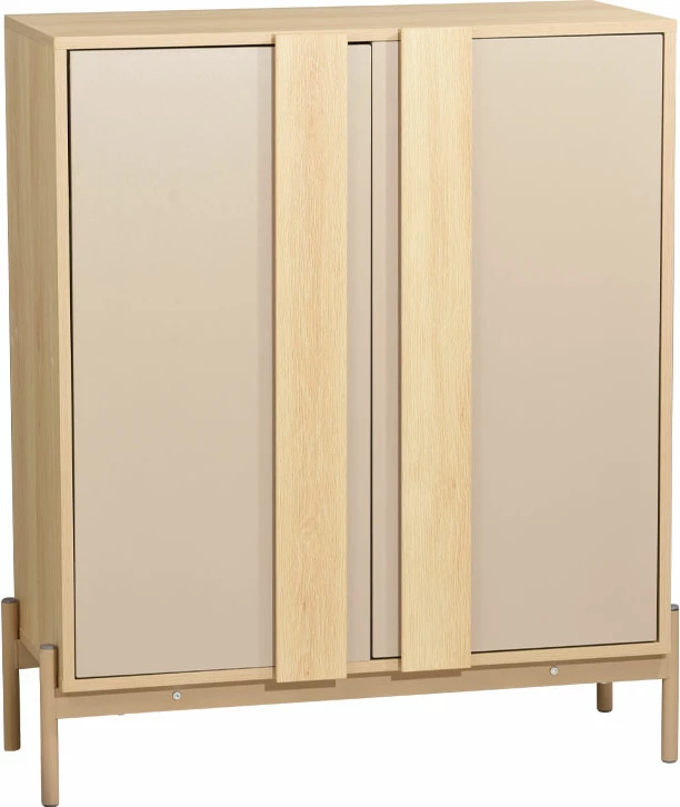 Komodë për këpucë Cappuccino, 2 dyer, 3 rafte, ngjyrë sonoma-latte, 84.4x36.5x97cm