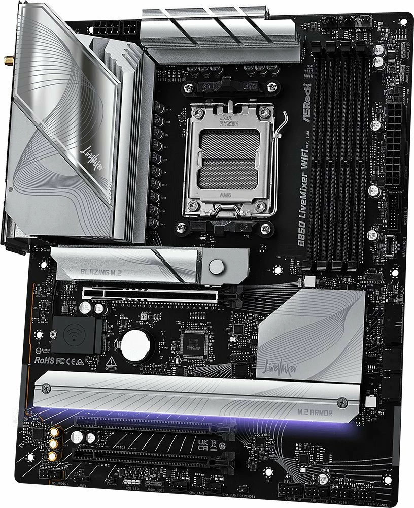 Pllakë amë ASRock B850 LiveMixer WiFi ATX DDR5, zezë/argjend