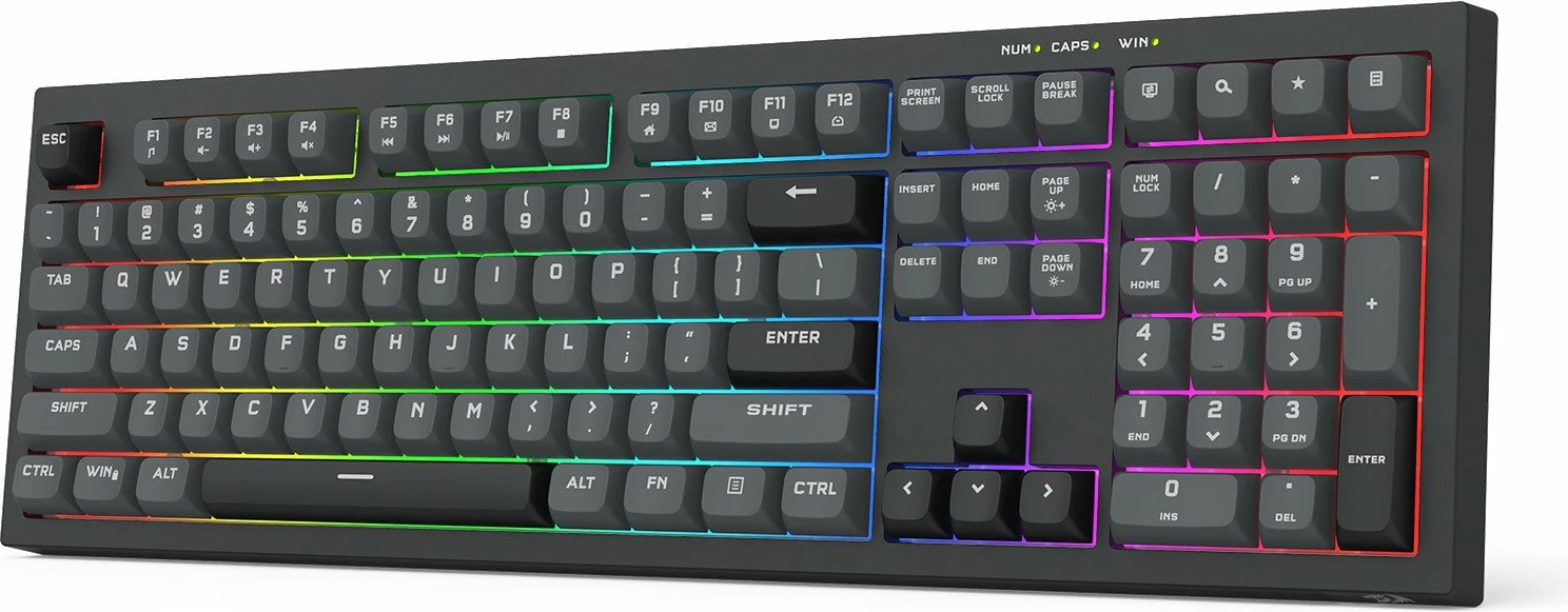 Tastierë gaming Redragon K518 Crux, full-size 108 taste, RGB, USB me kabllo 1.5 m, US layout, e zezë