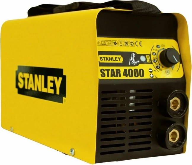 Aparat saldimi Stanley STAR4000 5.3 kW, 160 A, 230 V, i verdhë, set me maskë dhe aksesorë