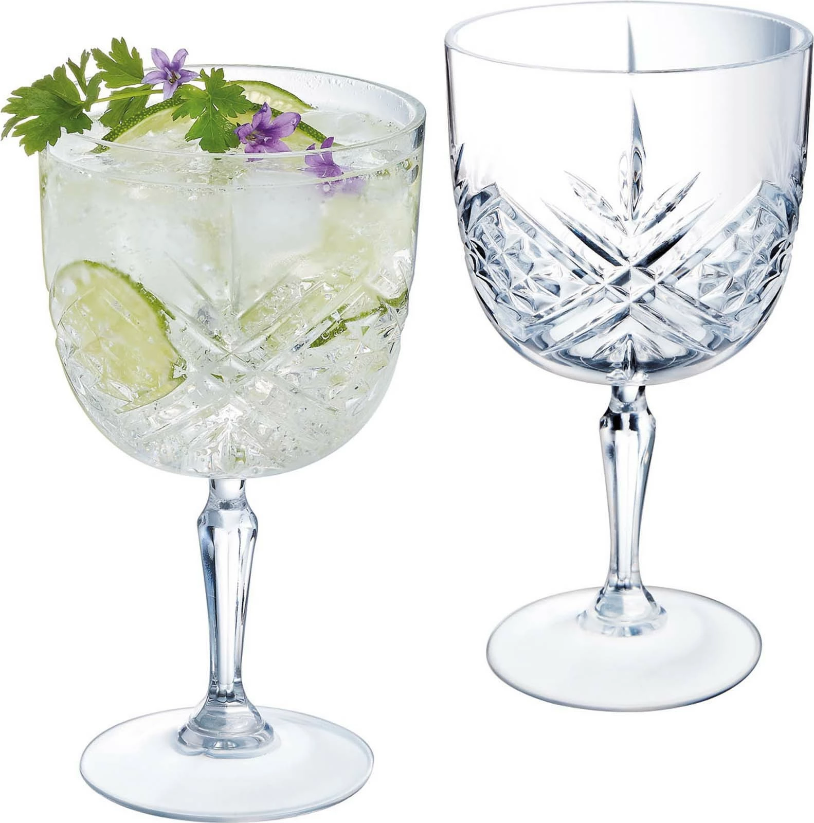 Gotë gin me këmbë Arcoroc Broadway 580 ml transparente, set 6 copë