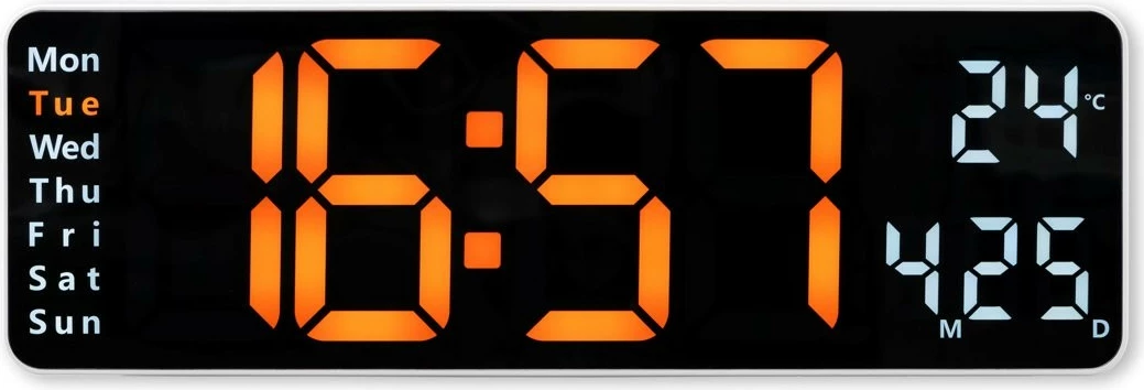 Orë elektronike murale Hama Santa Cruz, digjitale, 32 cm, e zezë