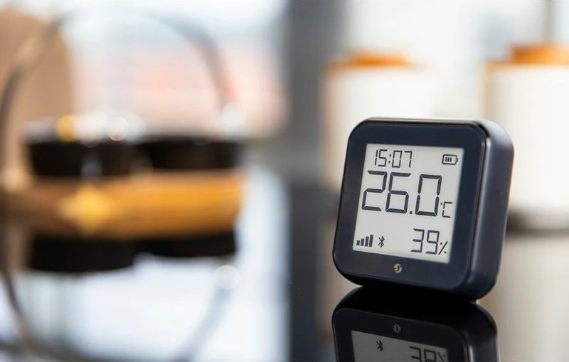 Sensor temperature dhe lagështie Shelly H&T Gen3, i bardhë