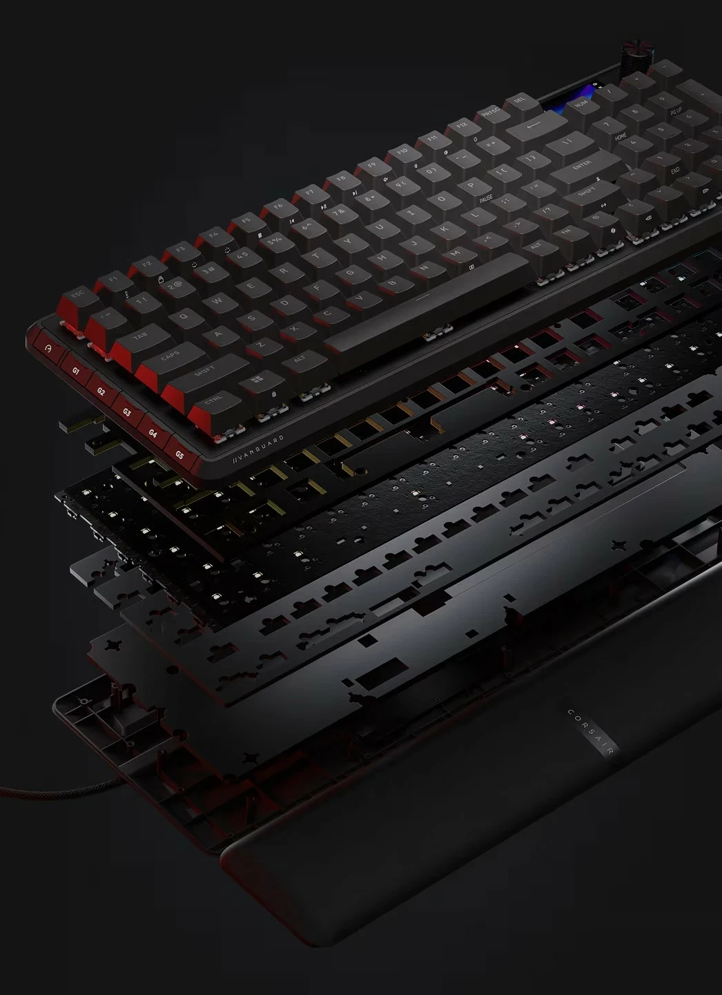 Tastierë Corsair VANGUARD PRO 96 MGX, RGB, me kabllo, e zezë