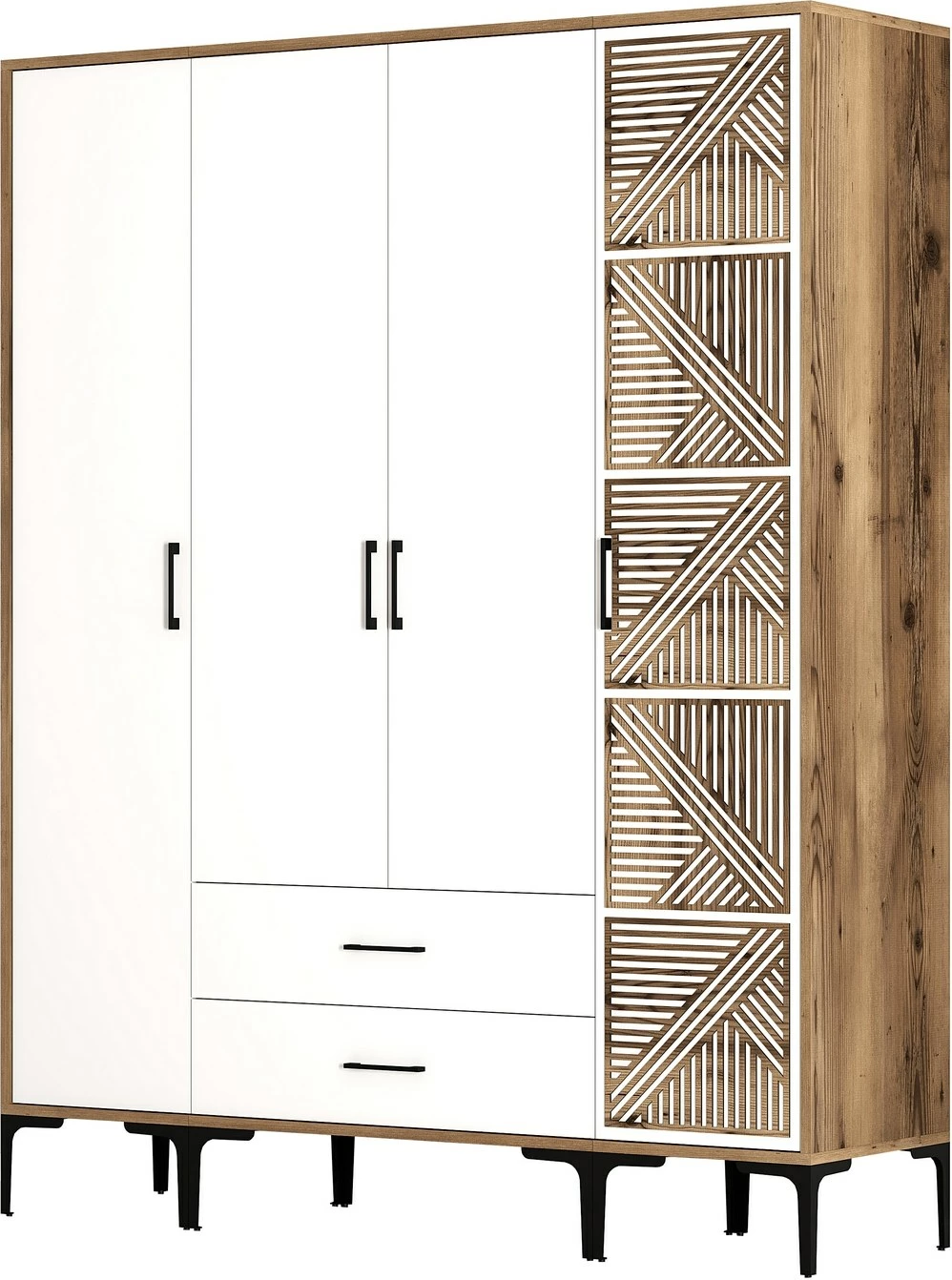 Dollap garderobe Skye Decor, ngjyrë arre dhe e bardhë, Kumsal STP