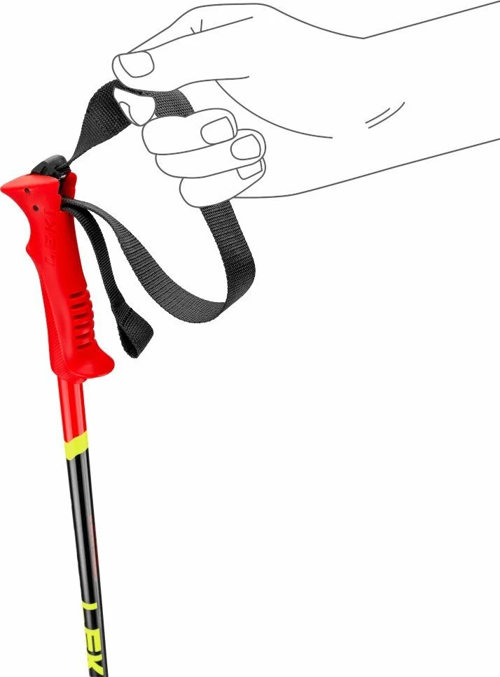 Shkopinj skijimi Leki Bold Racing Kids Red 105 cm, alumin, red/yellow