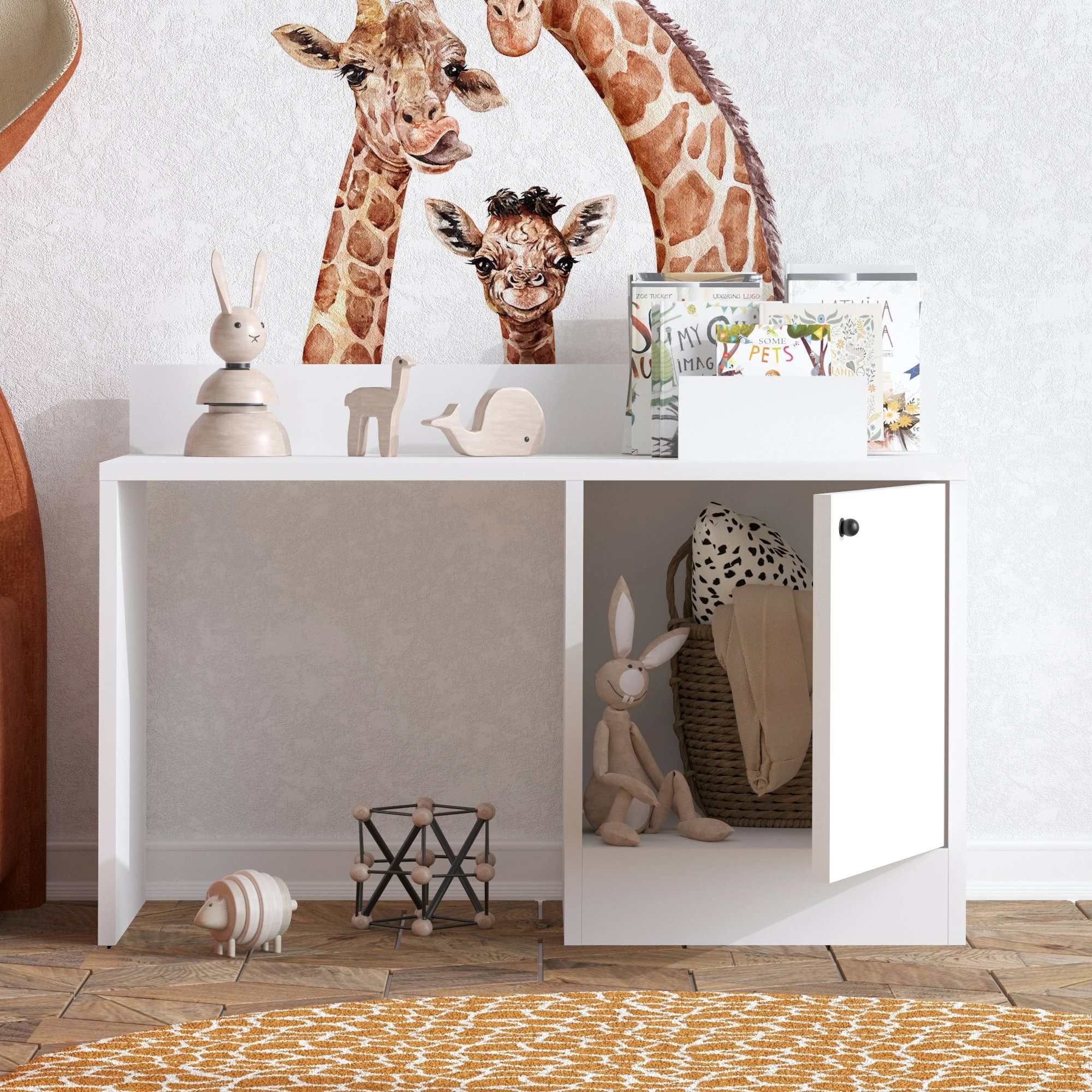 Tavolinë për fëmijë Hanah Home, Bunny, e bardhë