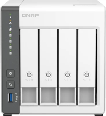 server NAS QNAP TS-433-4G, 4 disqe, 4GB RAM, 2.5GbE, i bardhë/gri