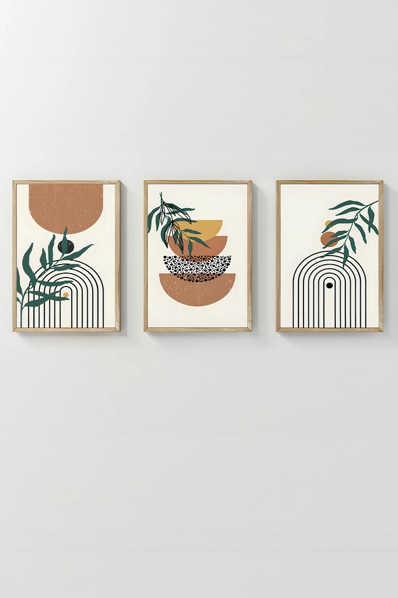 Set pikturash dekorative me kornizë, 3 copë, Wallity, 3Dartsohoset130