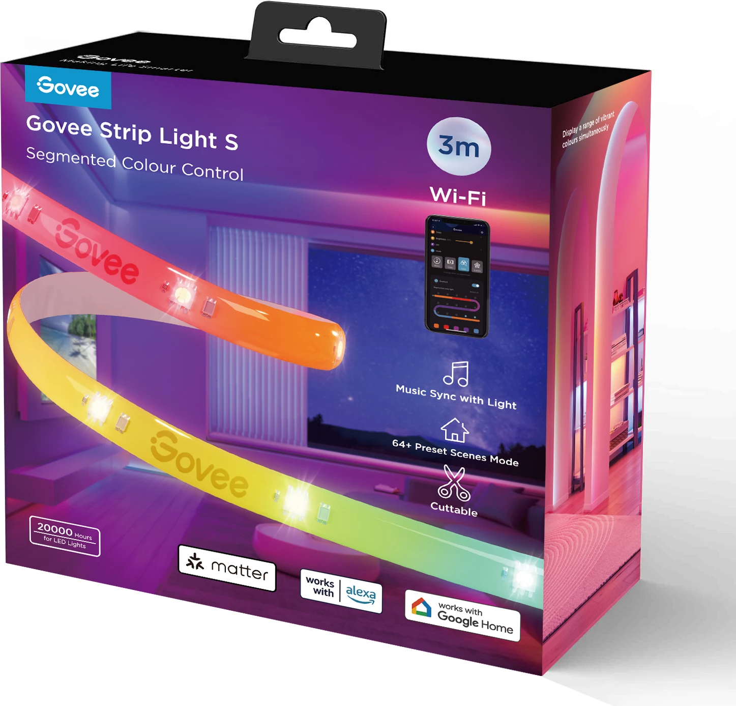 Shirit LED RGBIC Govee Strip Light S 3 m, Wi‑Fi
