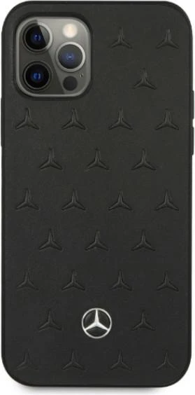Mbështjellës Mercedes MEHCP12LPSQBK për iPhone 12 Pro Max 6.7", lëkurë, i zi