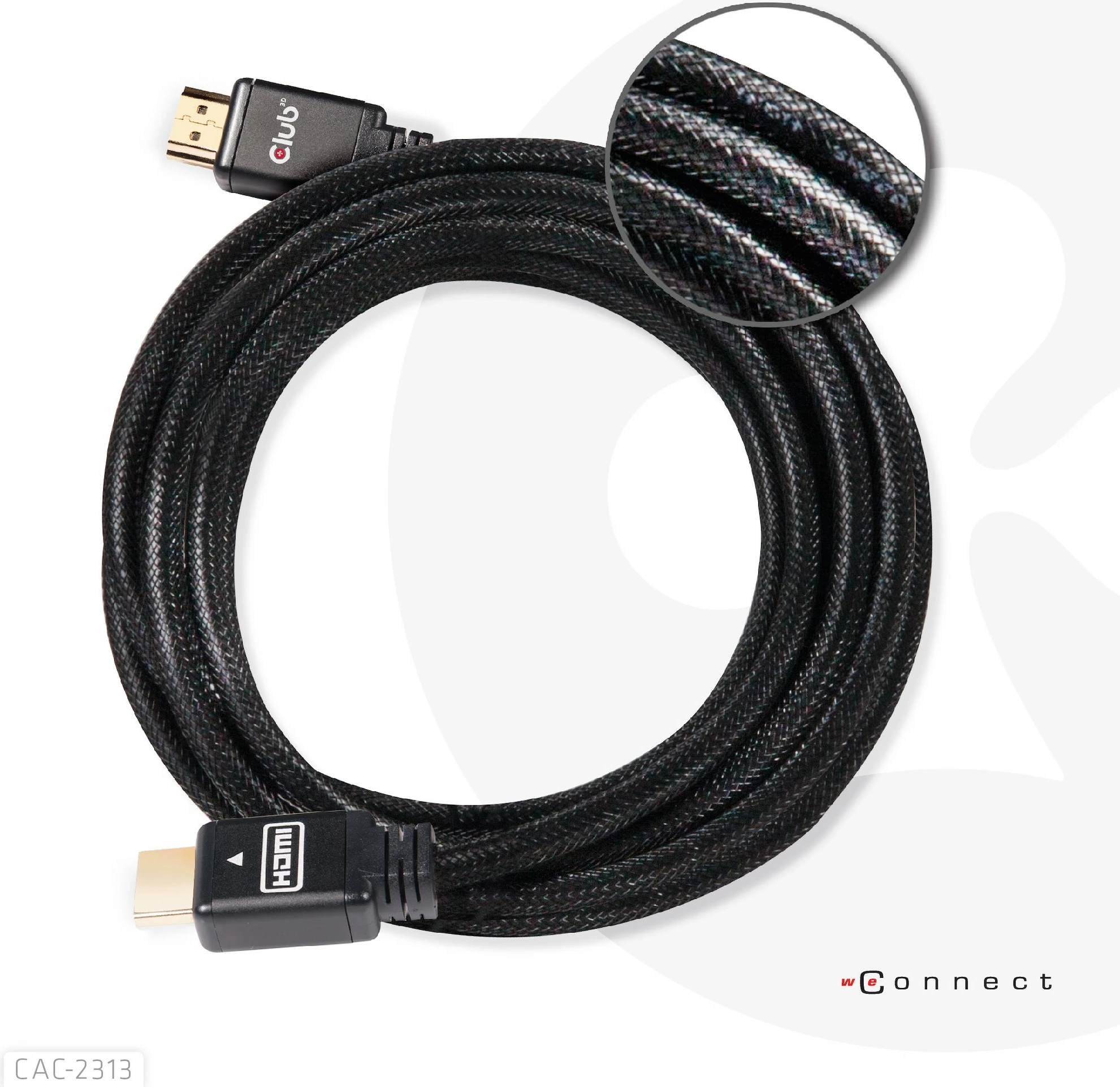 Kabllo HDMI Club3D 2.0, 10m, 4K60Hz, e zezë