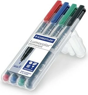 Set markerash STAEDTLER Lumocolor 318 WP4, fine tip 0.6mm, 4 ngjyra