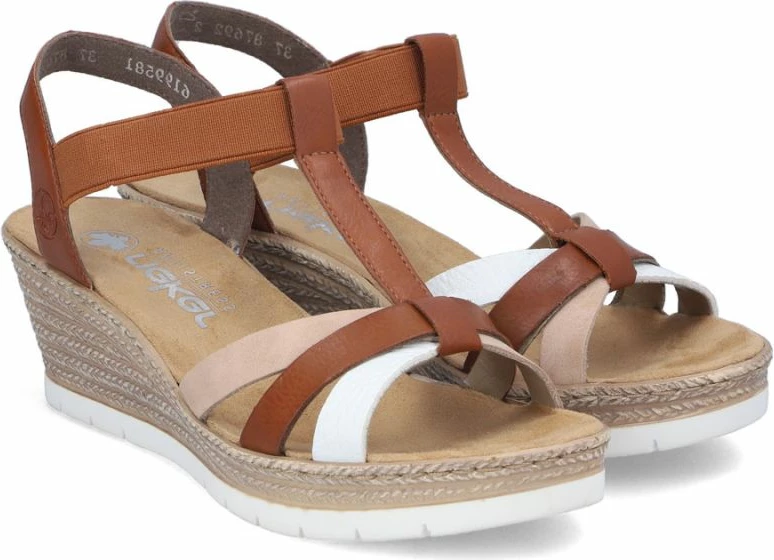 Sandale platforme femra Rieker 61995-81, kafe [Madhësia: 42]