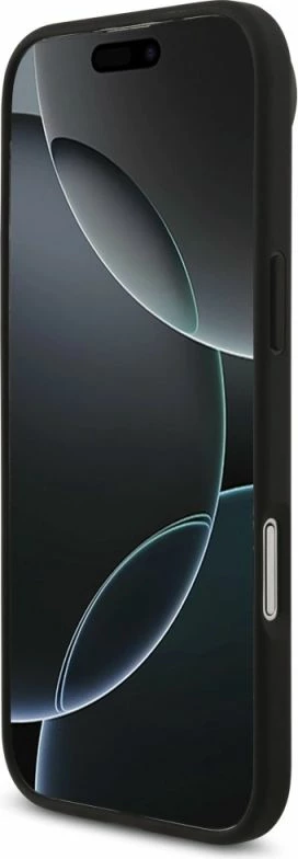 Kapak telefoni Guess Grained Big 4G & Classic Logo për iPhone Air, i zi