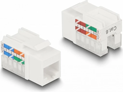 Modul Keystone DeLOCK LSA RJ45/RJ11 Cat.6, set 3 copë, zi/bardhë