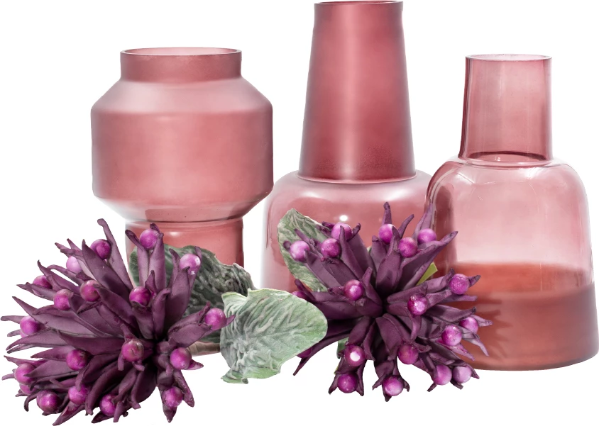 Vazo ZEME, qelq, ngjyrë bordo, 18x18x28cm