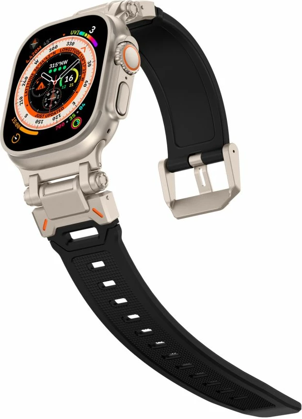 Rrip për Apple Watch Tech-Protect Delta Pro, TPU, 42/44/45/49 mm, Zi-Titanium
