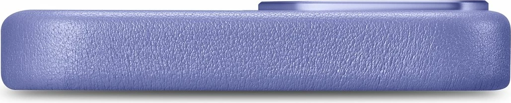 Mbështjellës iCarer për iPhone 14, lëkurë natyrale, MagSafe, vjollcë e çelët