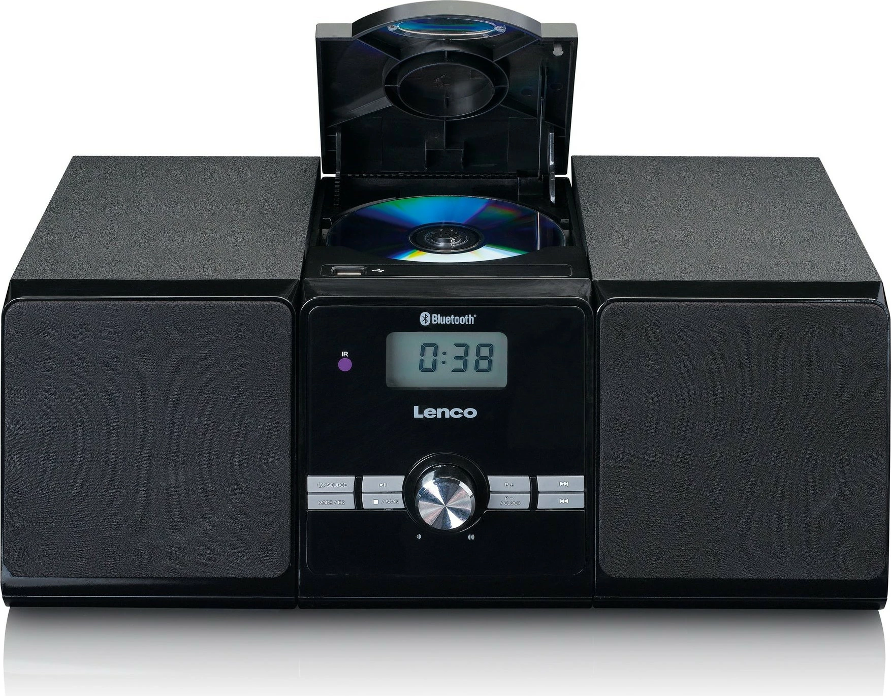 Sistem zëri Lenco MC-030, Bluetooth, USB, FM, i zi