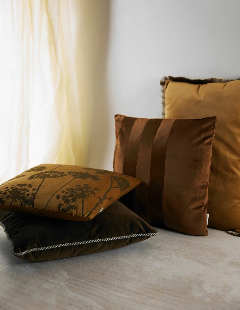 Jastëk dekorativ Solid, kadife, ngjyrë kafe, 50x50cm