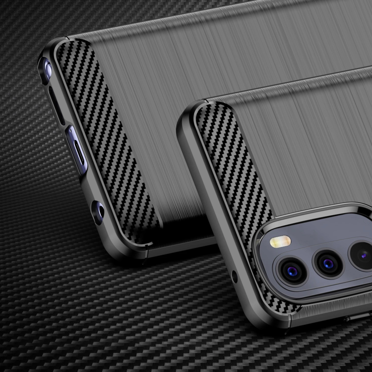 Mbështjellës Hurtel Carbon Case për Motorola Moto G Stylus 5G 2022, i zi