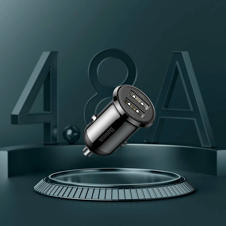 Karikues veture Baseus Grain Pro CCALLP-02, 2x USB-A, 4.8A, Bardhë