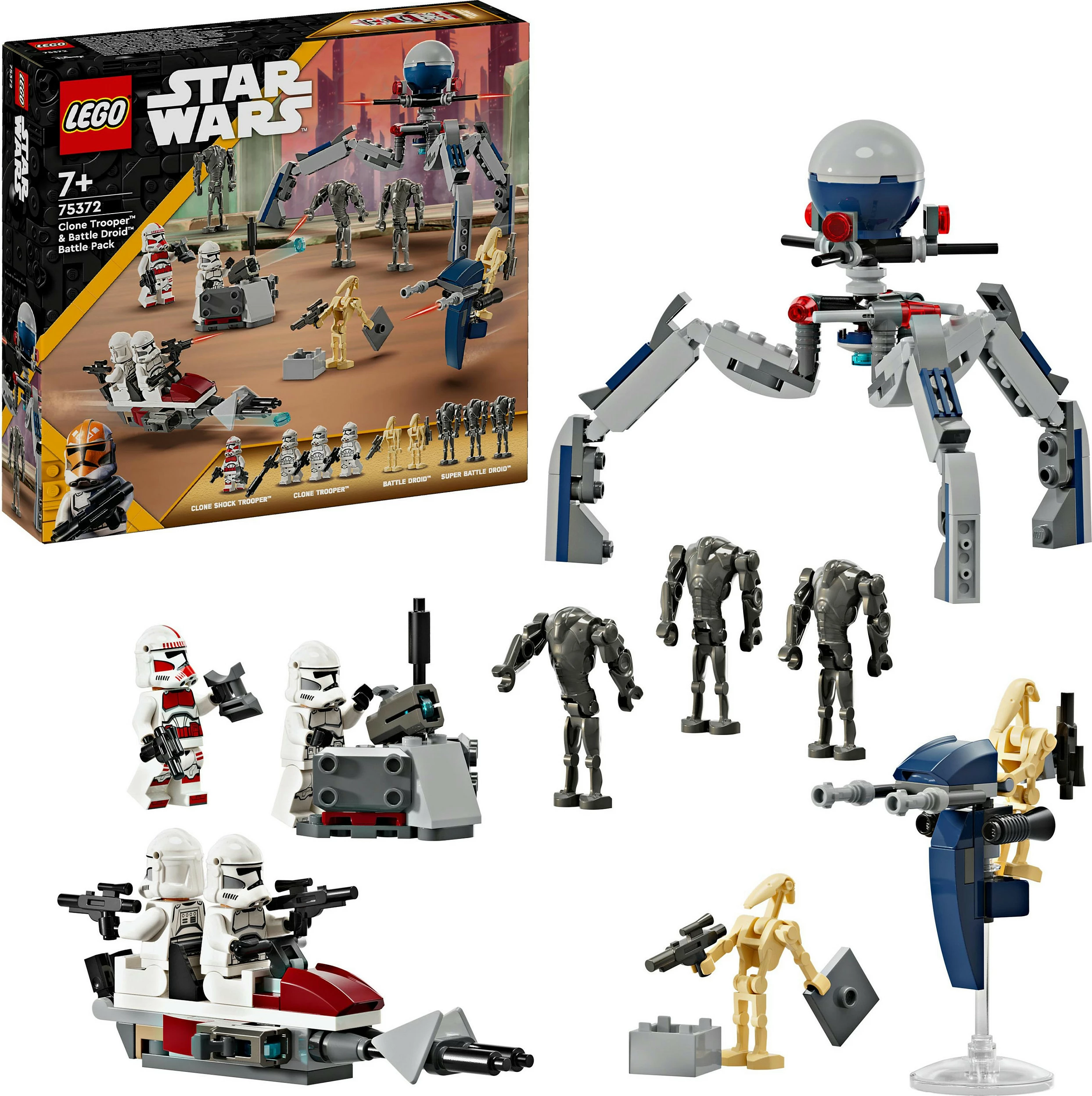 Set ndërtimi LEGO Clone Trooper & Battle Droid, 215 pjesë, plastikë, shumëngjyrësh