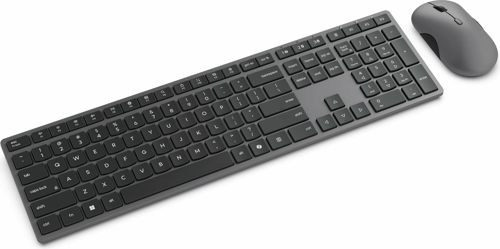 Set tastierë + maus wireless Lenovo 700 Modern Multi-Device GX31S04959, US layout, Bluetooth/2.4GHz, e zezë
