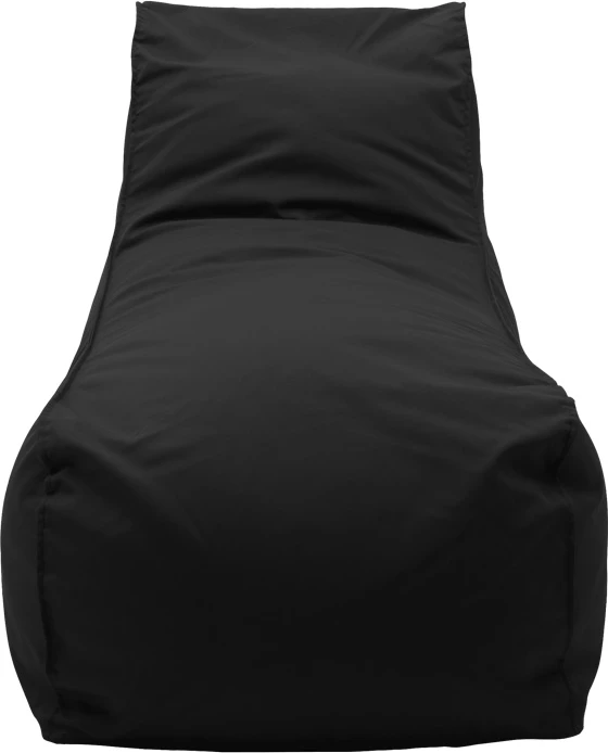 Karrige bean bag lounge Lara, material i papërshkueshëm nga uji, ngjyrë e zezë, 60x150x40cm