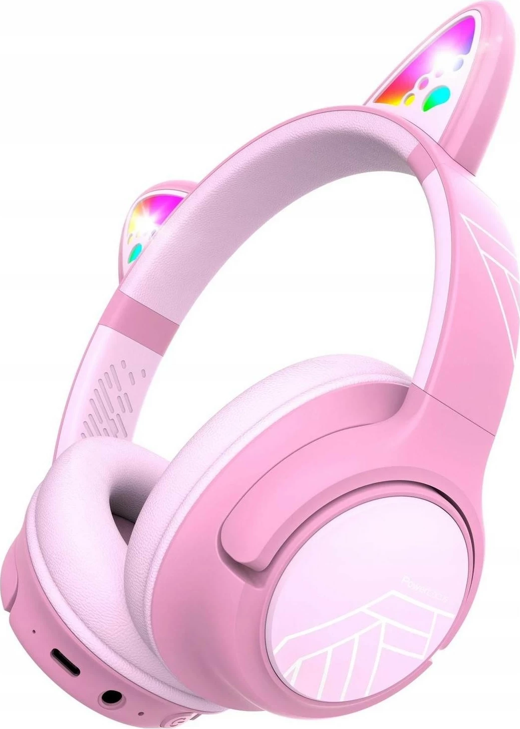 Kufje Bluetooth PowerLocus Bobo, on-ear, me mikrofon, USB-C/3.5mm, 45 orë, rozë