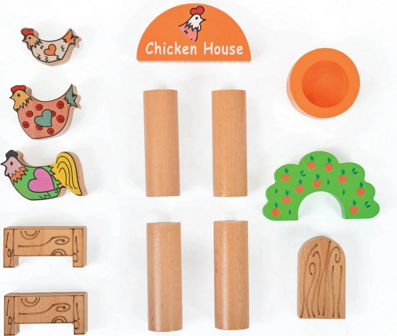 Lodër druri për fëmijë, shtëpi pulash, Skye Decor, shumëngjyrëshe