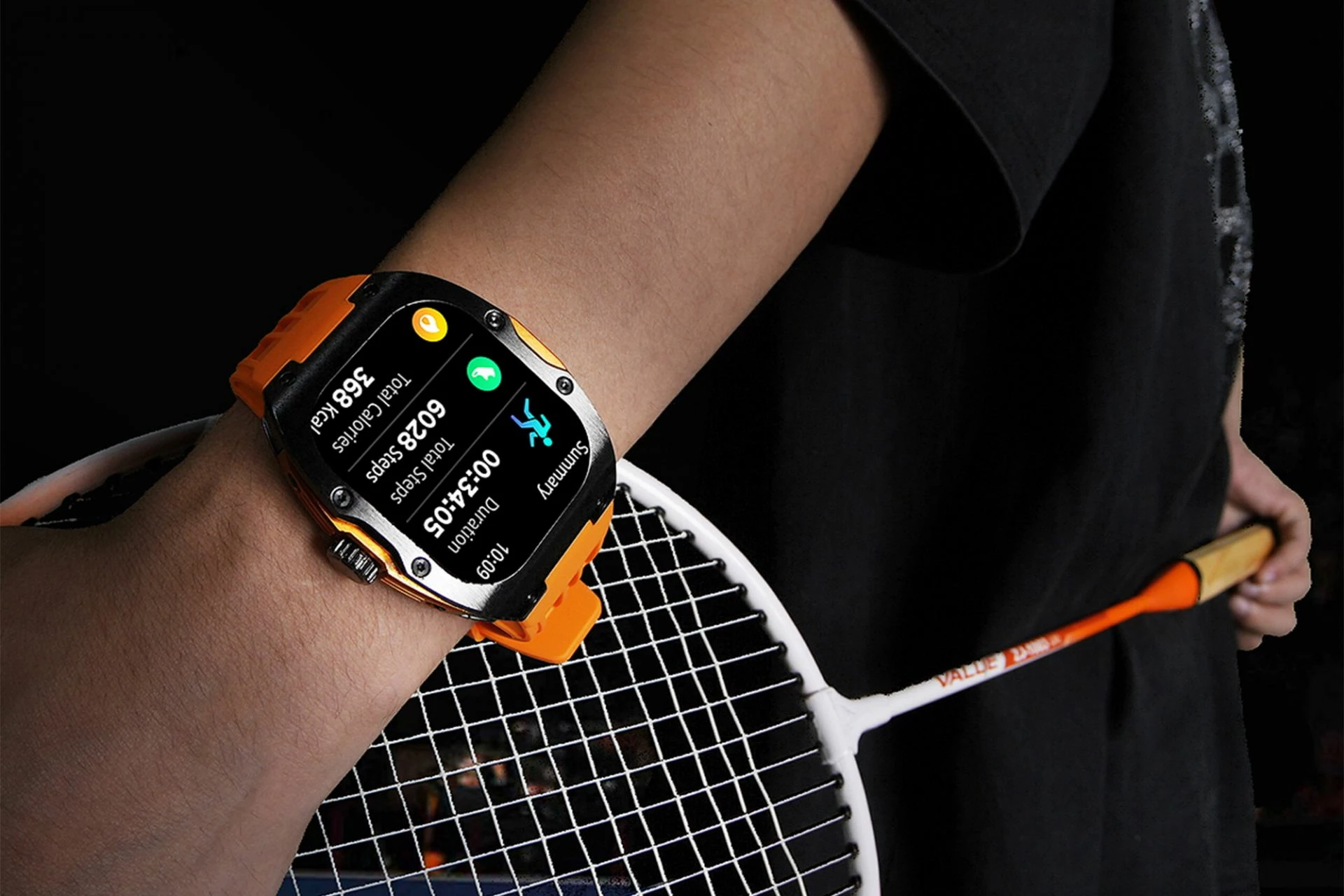 Smartwatch Moye Kronos Prime 1.96" AMOLED, Bluetooth thirrje, IP68, 5-7 ditë bateri, portokalli
