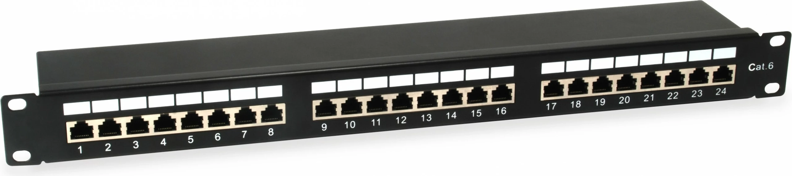 Patchpanel EQUIP 24x RJ45 Cat6 19 inç FTP 1HE, e zezë