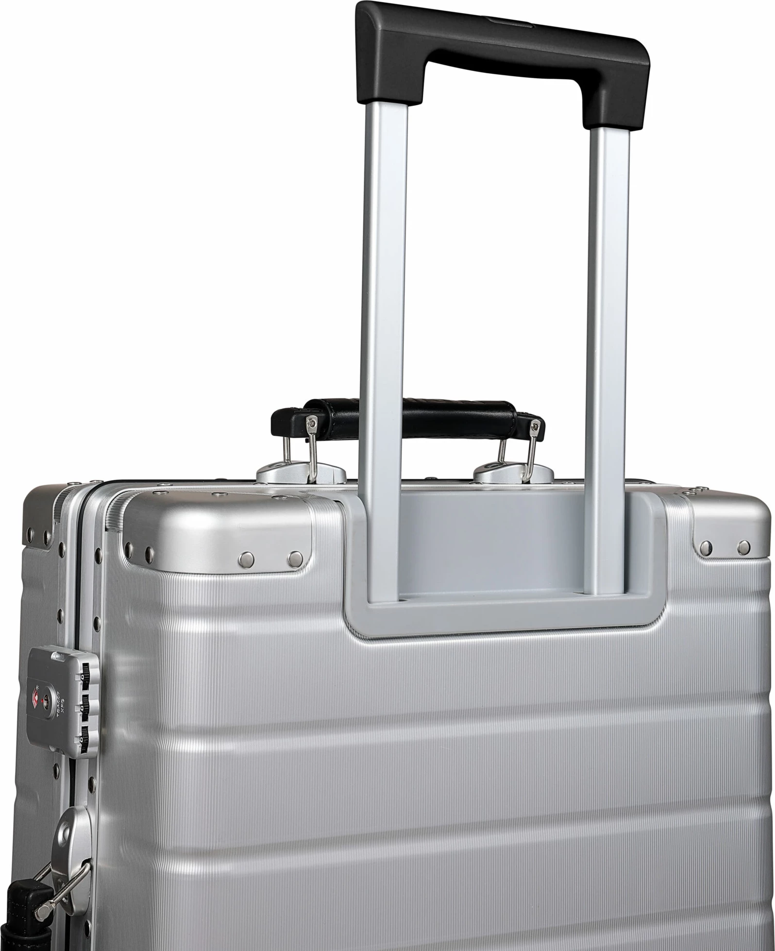 Valixhe udhëtimi Twopoint 20" alumini (aliazh alumini-magnezi), TSA drysh kombinimi, 360° rrota, waterproof, argjendtë