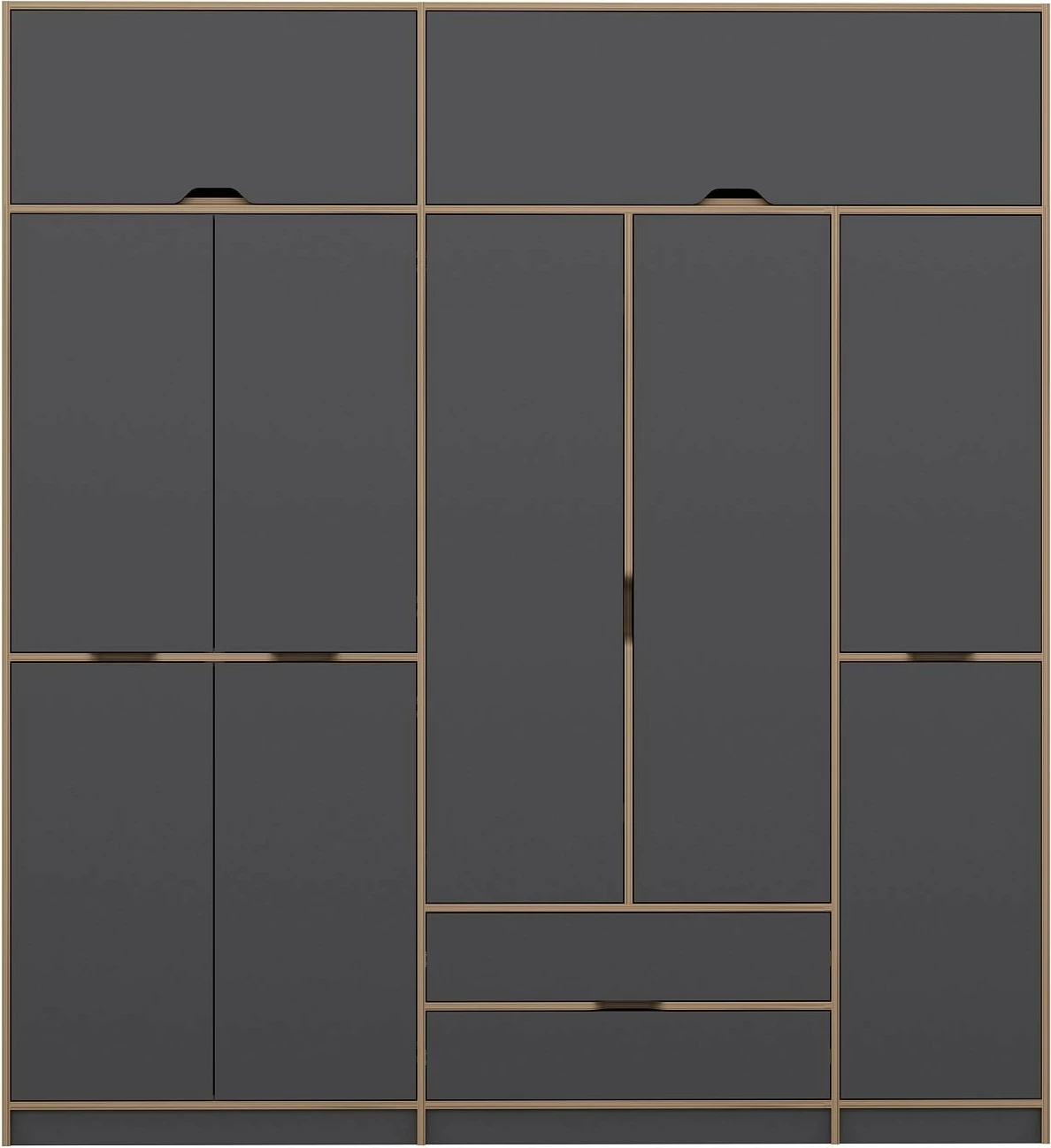 Dollap rrobash Skye Decor, Elina, anthracite-dore, 232x253x52cm